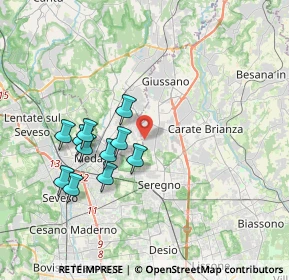 Mappa Via Fratelli Rosselli, 20833 Giussano MB, Italia (3.44091)