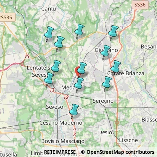 Mappa Via Raffaello Sanzio, 22060 Cabiate CO, Italia (3.45917)