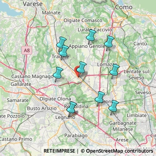 Mappa Via Luigi Galvani, 22076 Mozzate CO, Italia (7.02455)