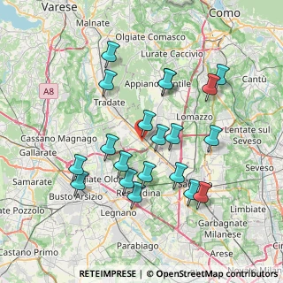 Mappa Via Luigi Galvani, 22076 Mozzate CO, Italia (7.089)