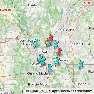 Mappa Via Valtellina, 20821 Meda MB, Italia (3.09182)