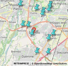 Mappa Piazza della Libertà, 24048 Treviolo BG, Italia (2.25929)