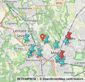 Mappa Via Cavallina, 20036 Meda MB, Italia (1.85818)