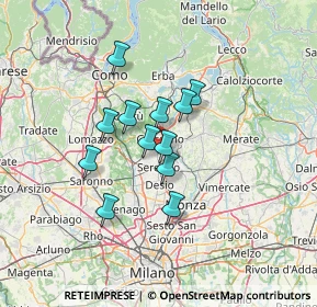 Mappa Via Martiri di Belfiore, 20833 Giussano MB, Italia (9.75333)