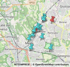 Mappa Via Valtellina, 20036 Meda MB, Italia (1.26667)