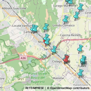 Mappa Via Sandro Pertini, 22076 Mozzate CO, Italia (2.8175)