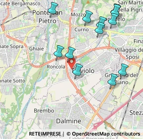 Mappa Via Santa Cristina, 24048 Treviolo BG, Italia (2.25333)