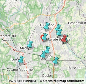 Mappa Via Adamello, 20833 Giussano MB, Italia (3.11909)