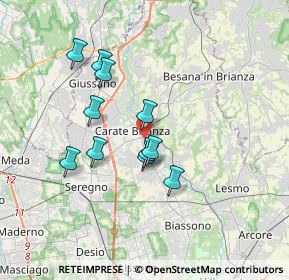 Mappa Via Vincenzo Monti, 20841 Carate Brianza MB, Italia (2.96818)