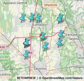 Mappa Via Piave, 22074 Lomazzo CO, Italia (3.43846)