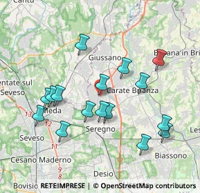 Mappa Via Zara, 20833 Giussano MB, Italia (3.7275)