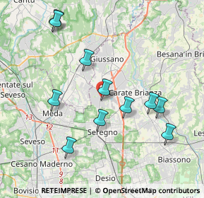 Mappa Via Zara, 20833 Giussano MB, Italia (3.92545)