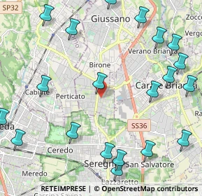 Mappa Via Zara, 20833 Giussano MB, Italia (2.842)