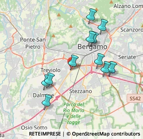 Mappa Via per Grumello, 24127 Bergamo BG, Italia (3.55818)
