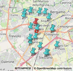 Mappa Via per Grumello, 24127 Bergamo BG, Italia (1.7395)