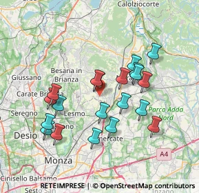 Mappa Via Ticino, 23880 Casatenovo LC, Italia (6.7375)