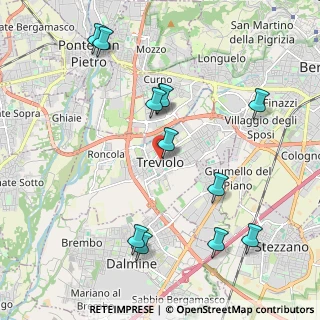 Mappa Vicolo Lavi, 24048 Treviolo BG, Italia (2.20833)
