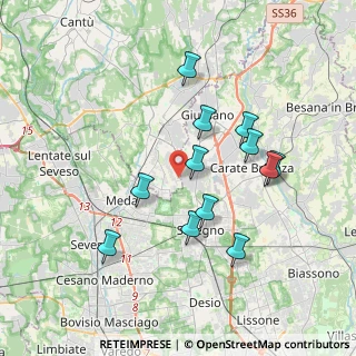 Mappa Via Gioacchino Rossini, 22066 Mariano Comense CO, Italia (3.4425)