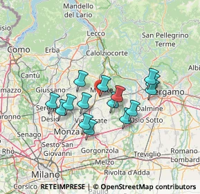 Mappa Via dell'Industria, 23875 Osnago LC, Italia (11.12333)