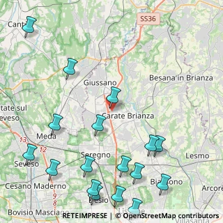 Mappa Via Giuseppe Parini, 20843 Verano Brianza MB, Italia (5.99611)