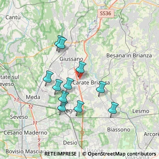 Mappa Via Dante Alighieri, 20843 Verano Brianza MB, Italia (3.34364)