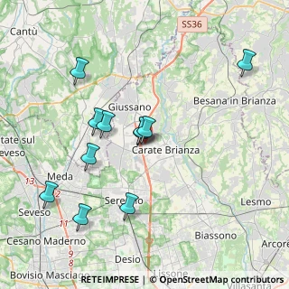 Mappa Via Giuseppe Parini, 20843 Verano Brianza MB, Italia (3.74455)