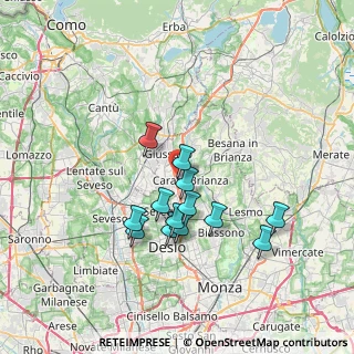 Mappa Via Giuseppe Parini, 20843 Verano Brianza MB, Italia (6.13385)