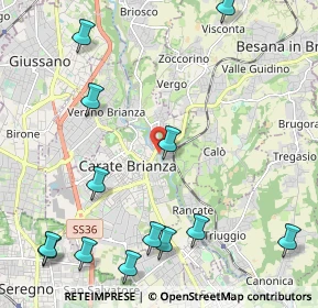 Mappa Via Leonardo Da Vinci, 20841 Carate Brianza MB, Italia (2.83538)