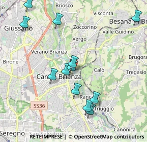 Mappa Via Leonardo Da Vinci, 20841 Carate Brianza MB, Italia (2.08167)