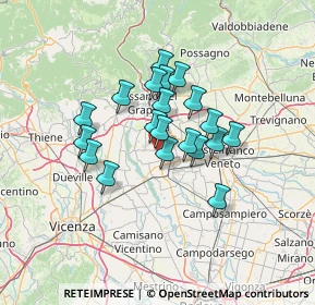 Mappa Via S. Francesco, 36056 Tezze sul Brenta VI, Italia (10.0135)