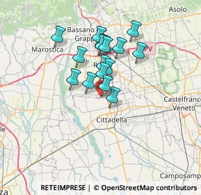Mappa Via S. Francesco, 36056 Tezze sul Brenta VI, Italia (5.1775)