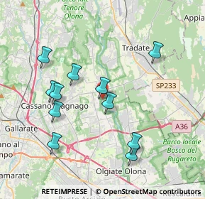 Mappa Via Opifici Valle, 21054 Fagnano Olona VA, Italia (3.77636)