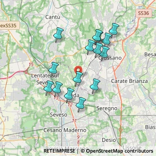 Mappa Via San Martino della Battaglia, 22060 Cabiate CO, Italia (3.45267)