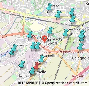 Mappa Via per Curnasco, 24127 Bergamo BG, Italia (1.2375)