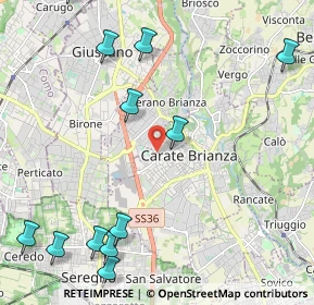 Mappa Via XXV Aprile, 20841 Carate Brianza MB, Italia (2.85833)