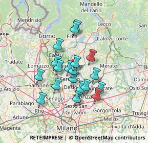 Mappa Via XXV Aprile, 20841 Carate Brianza MB, Italia (10.73263)