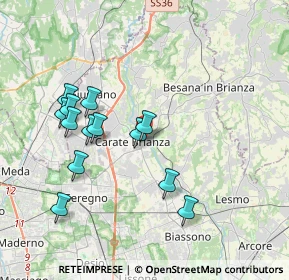 Mappa Via Ortigara, 20841 Carate Brianza MB, Italia (3.64923)