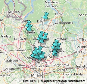 Mappa Via Ortigara, 20841 Carate Brianza MB, Italia (10.8825)