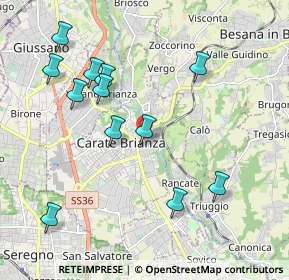 Mappa Via Ortigara, 20841 Carate Brianza MB, Italia (2.09833)