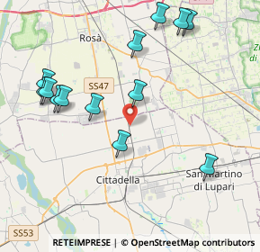 Mappa Via Rossano, 35013 Cittadella PD, Italia (4.47231)