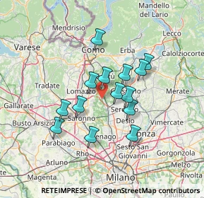 Mappa Via Giuseppe Garibaldi, 20823 Lentate sul Seveso MB, Italia (10.94357)
