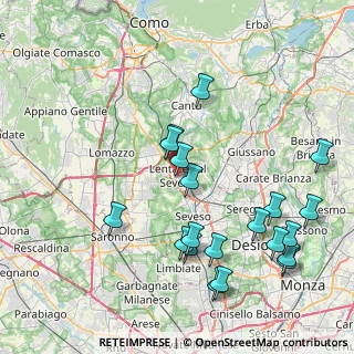 Mappa Via Giuseppe Garibaldi, 20823 Lentate sul Seveso MB, Italia (9.0135)