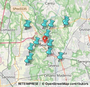 Mappa Via Giuseppe Garibaldi, 20823 Lentate sul Seveso MB, Italia (3.16214)