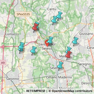 Mappa Via Giuseppe Garibaldi, 20030 Lentate sul Seveso MB, Italia (3.99583)