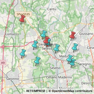Mappa Via Giuseppe Garibaldi, 20823 Lentate sul Seveso MB, Italia (3.5175)