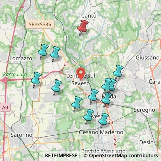 Mappa Via Giuseppe Garibaldi, 20030 Lentate sul Seveso MB, Italia (3.97231)