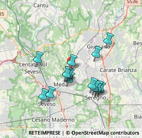 Mappa Via Enrico Toti, 22060 Cabiate CO, Italia (3.102)