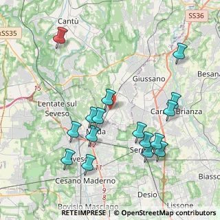 Mappa Via Enrico Toti, 22060 Cabiate CO, Italia (4.23625)