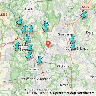 Mappa Via Enrico Toti, 22060 Cabiate CO, Italia (4.56077)