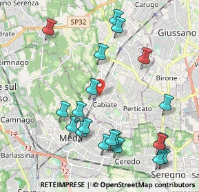 Mappa Via Enrico Toti, 22060 Cabiate CO, Italia (2.3025)